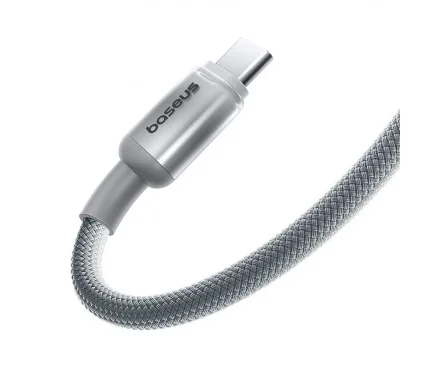 Cablu Date si Incarcare USB-C - USB-C Baseus Discolor 100W 1m Argintiu - imagine 3
