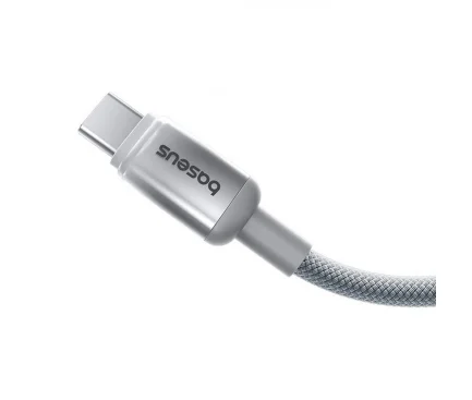 Cablu Date si Incarcare USB-C - USB-C Baseus Discolor 100W 1m Argintiu - imagine 4