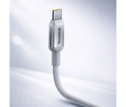 Cablu Date si Incarcare USB-C - USB-C Baseus Discolor 100W 1m Argintiu - imagine 5