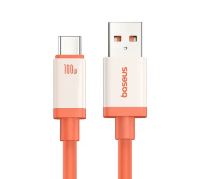 Cablu Date si Incarcare USB-A - USB-C Baseus Zero Degree Series 100W 2m Rosu - imagine 2