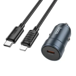 Incarcator Auto Cu Cablu Lightning HOCO Z57 30W 3A 1 x USB-C Gri