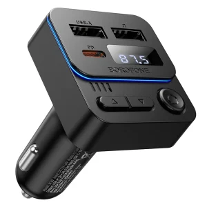 Modulator FM si incarcator Borofone Hero bluetooth 5.4 type C 35W mp3 negru