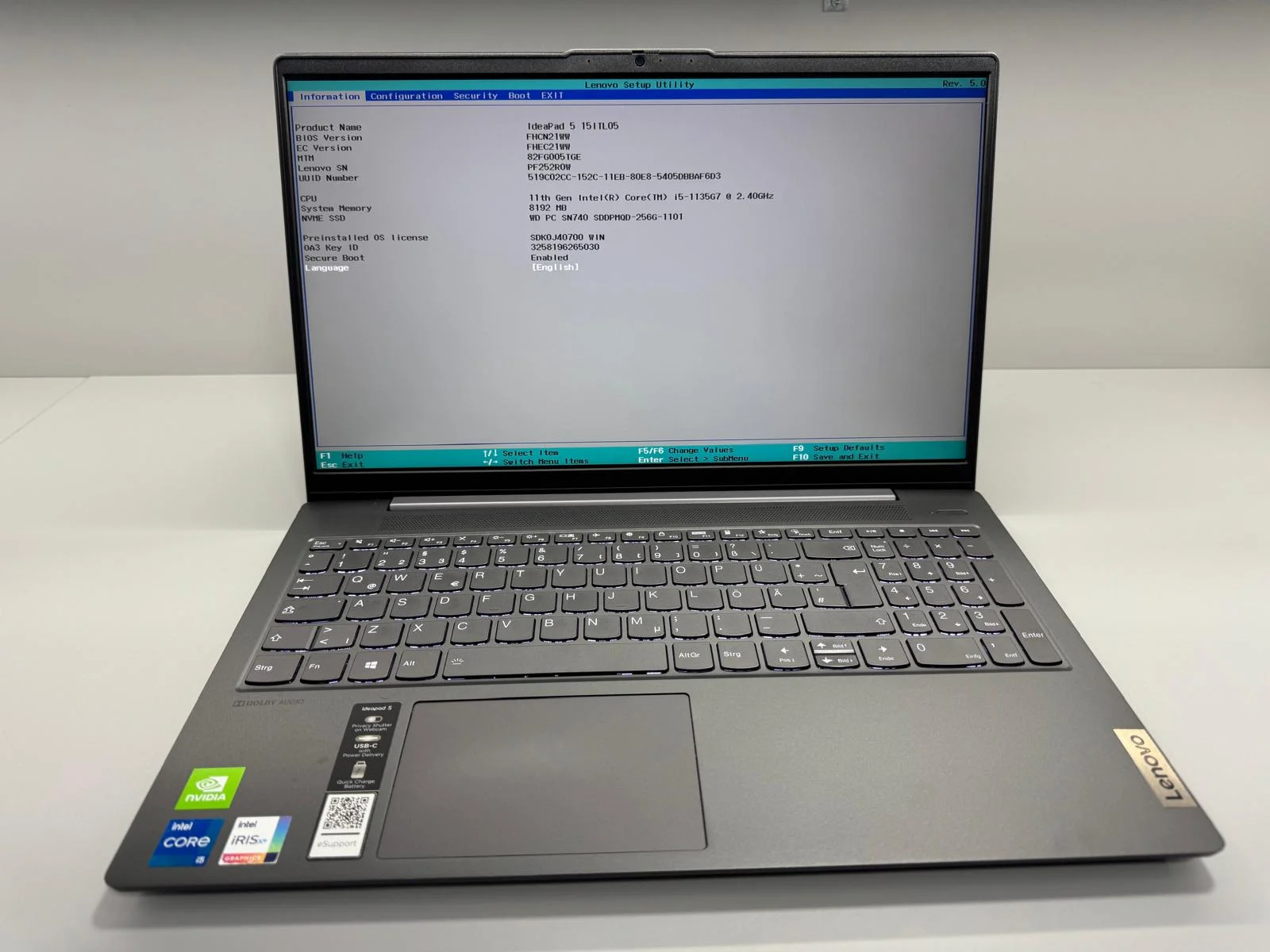 Laptop SH Lenovo Ideapad 5 15 i5-1135G7 ssd 256GB 8GB ram