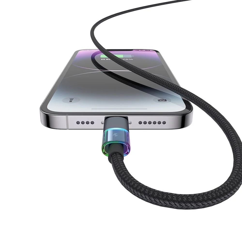 Cablu date Mcdodo 7 Colorful Lights USB-C to Lightning 36W 3A 1.2m - Black - imagine 2