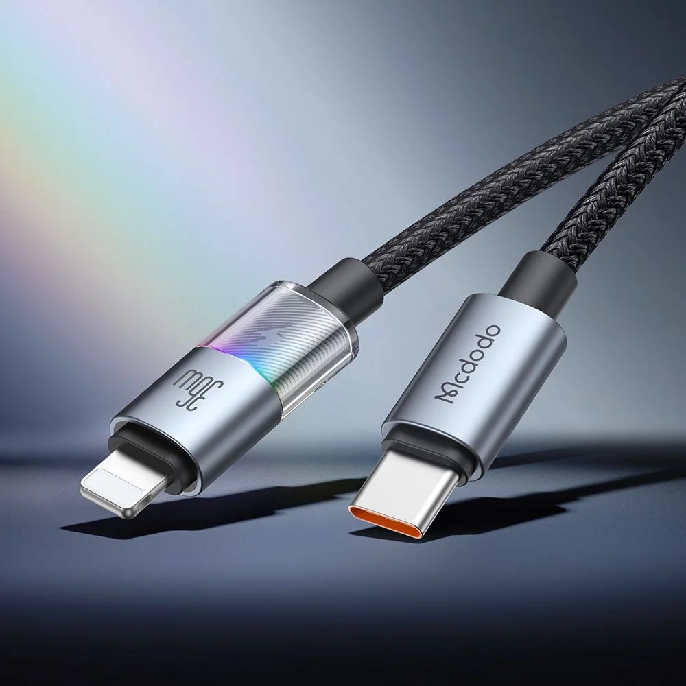 Cablu date Mcdodo 7 Colorful Lights USB-C to Lightning 36W 3A 1.2m - Black - imagine 5