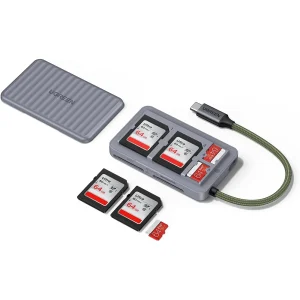 Cititor carduri Ugreen - Card Reader Type-C 2x SD TF Card Dual Connector gri