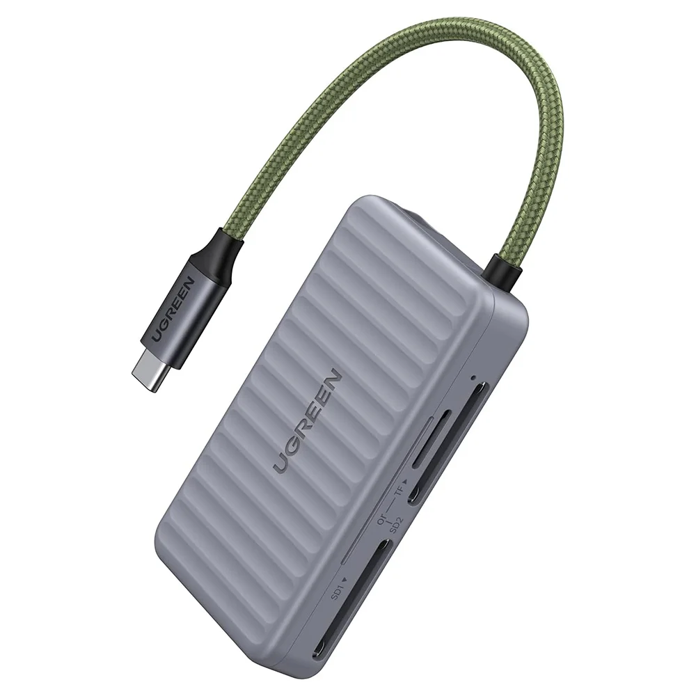Cititor carduri Ugreen - Card Reader Type-C 2x SD TF Card Dual Connector gri - imagine 2