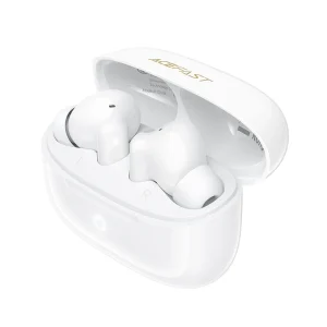Casti Acefast - In-ear BT 6.0 AI Call Noise Cancelling USB-C - albe
