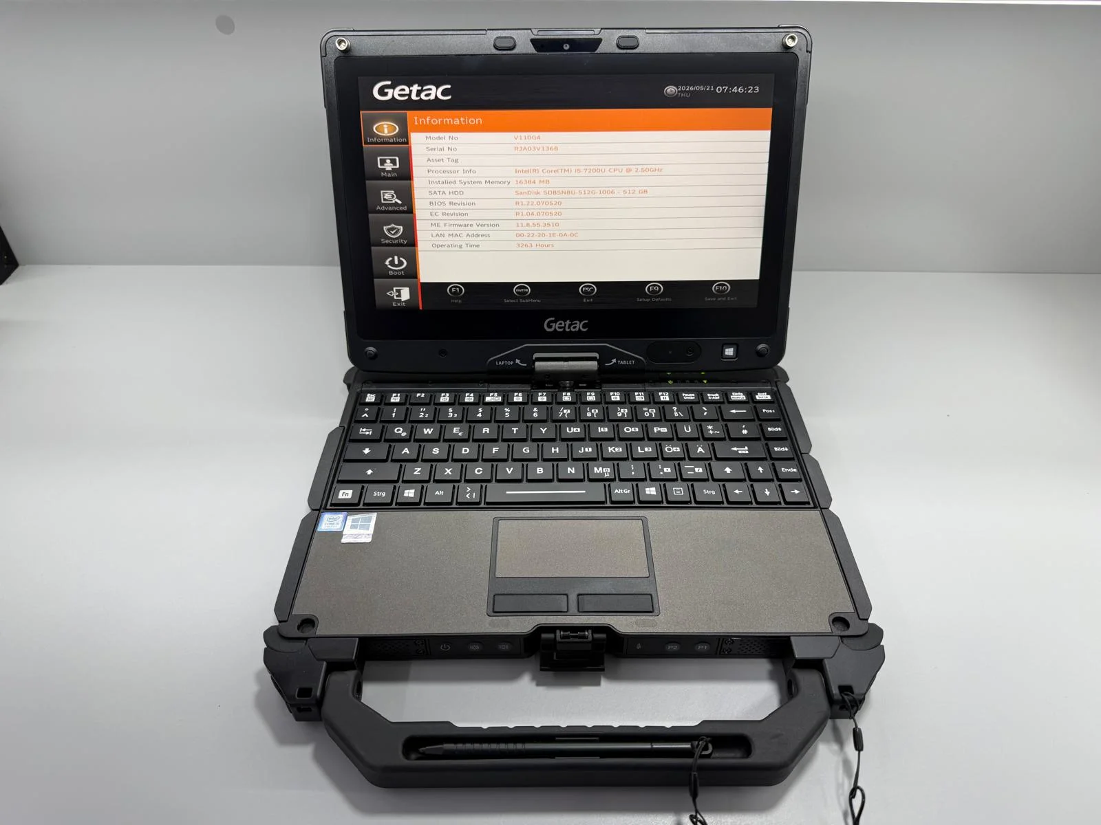 Laptop SH GETAC v110 Fully Rugged i5-7200U SSD 512Gb 16GB Ram Touchscreen convertible Tablet - imagine 2
