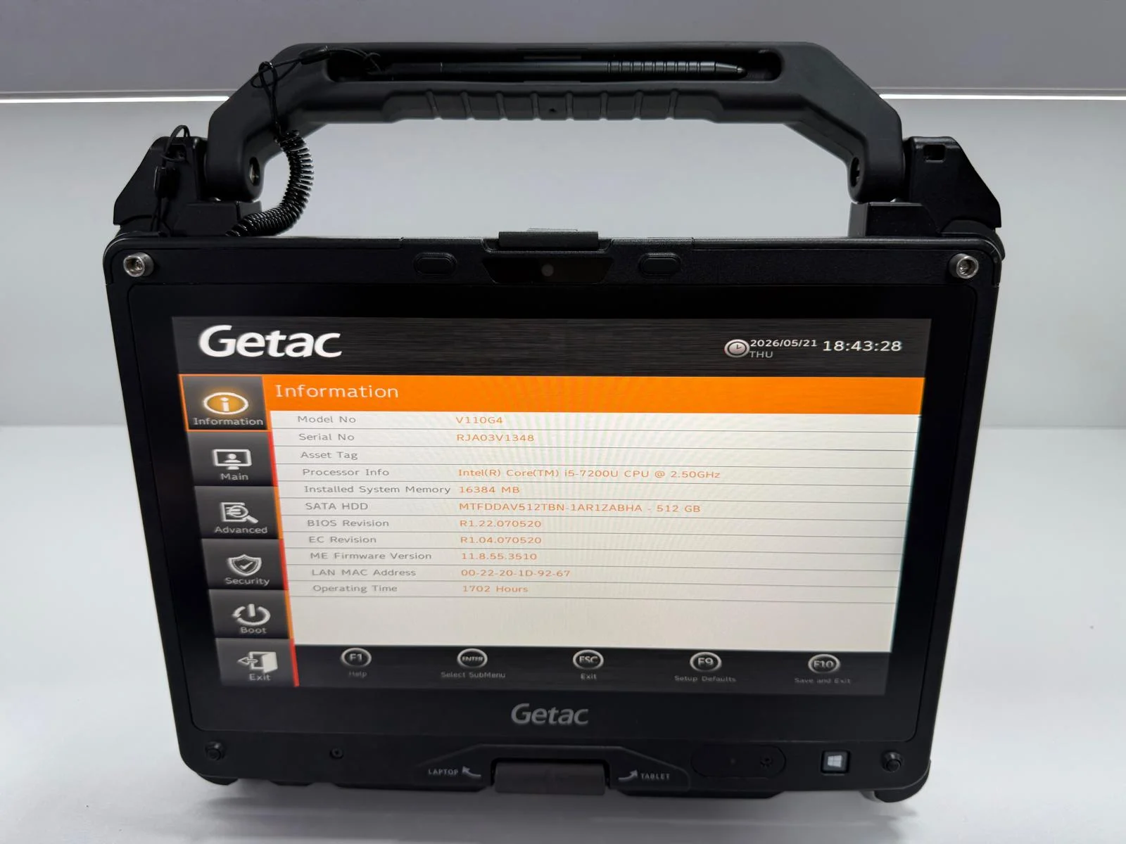 Laptop SH GETAC v110 G4 Fully Rugged i5-7200U SSD 512Gb 16GB Ram Touchscreen - imagine 2