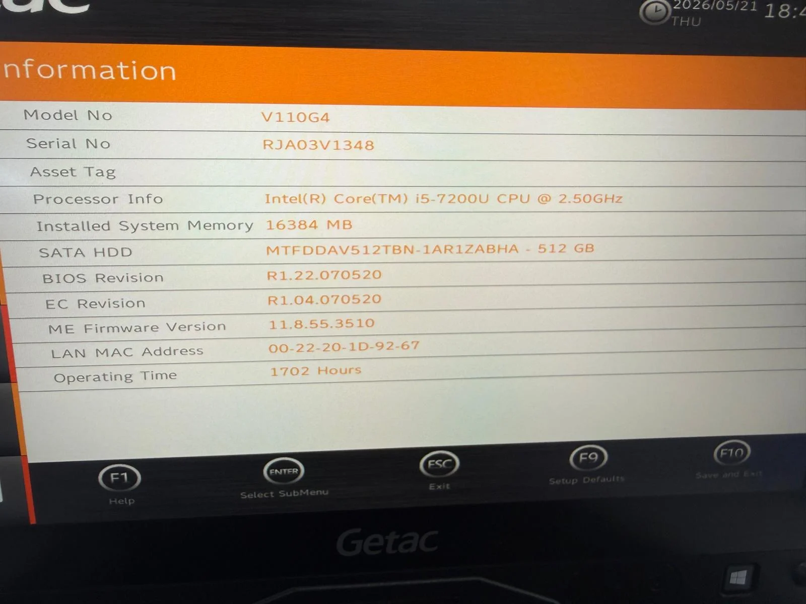Laptop SH GETAC v110 G4 Fully Rugged i5-7200U SSD 512Gb 16GB Ram Touchscreen - imagine 3
