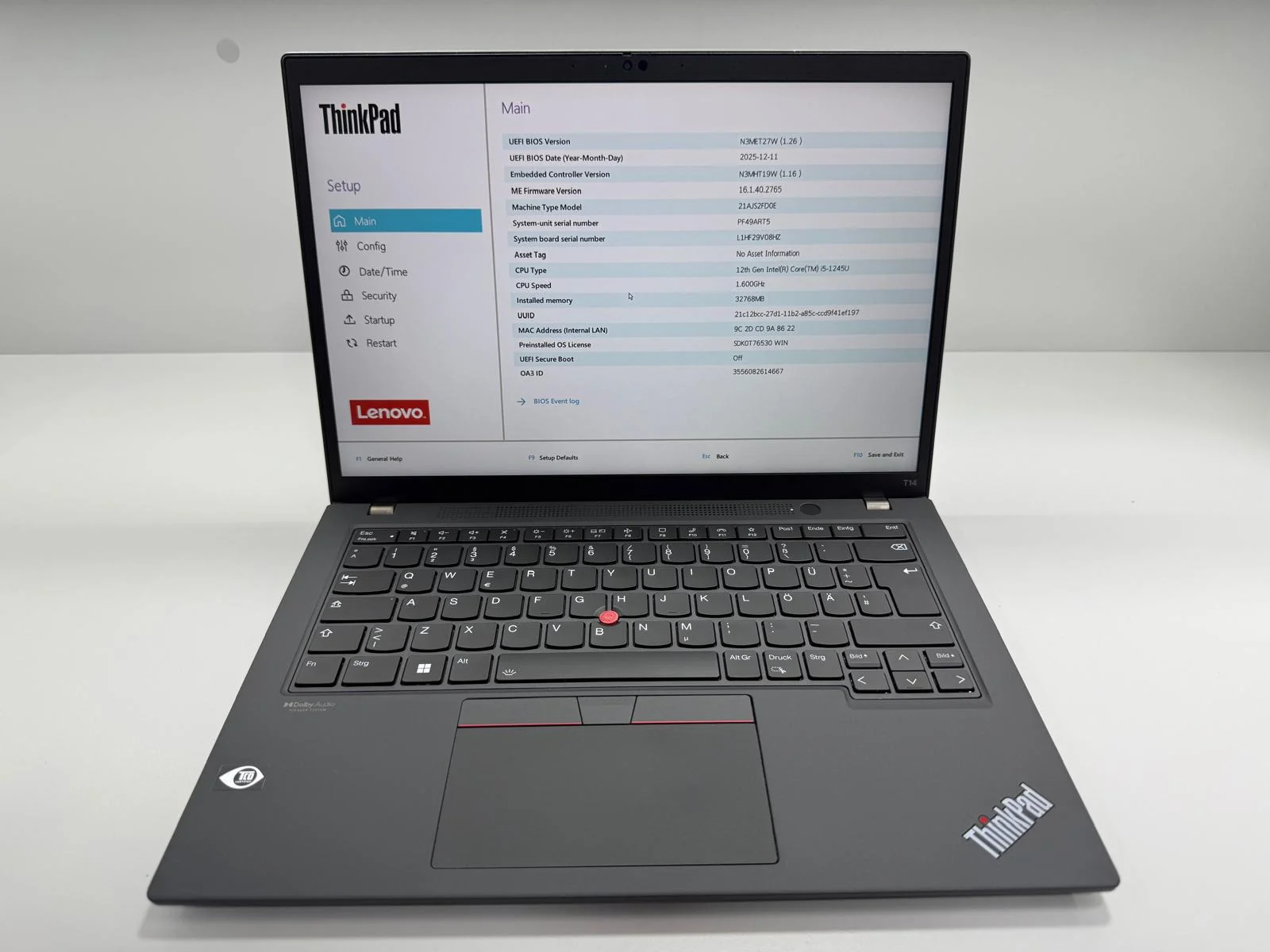 Laptop SH Lenovo Thinkpad T14 gen3 i5-1245U Ram 32Gb Ssd 512Gb baterie noua