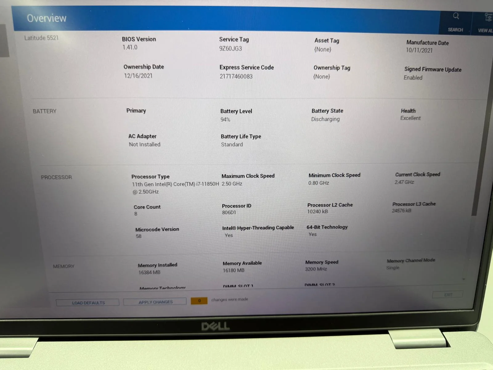 Laptop SH Dell Latitude 5521 i7-11850H 16gb RAM 512gb SSD 15.6 inch baterie noua - imagine 2