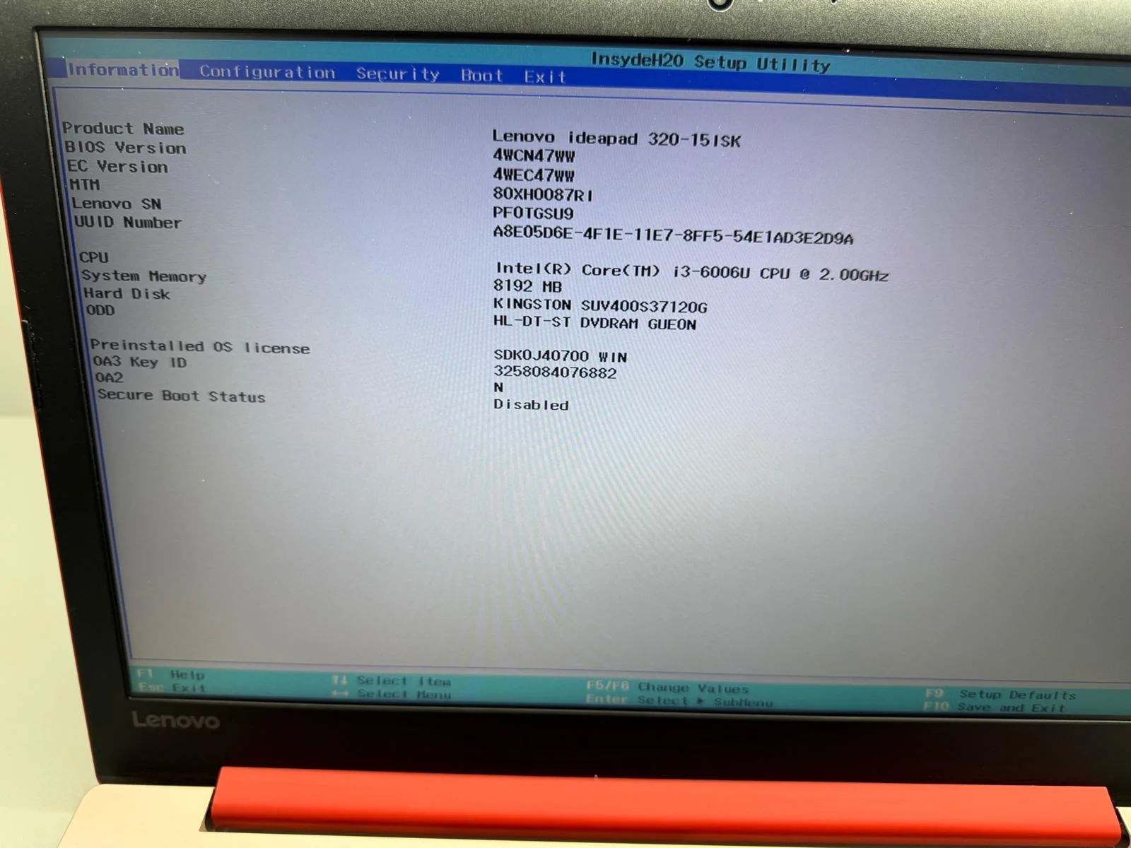Laptop SH Lenovo Ideapad 320 i3-6006U Ram 8Gb Ssd 256Gb - imagine 2