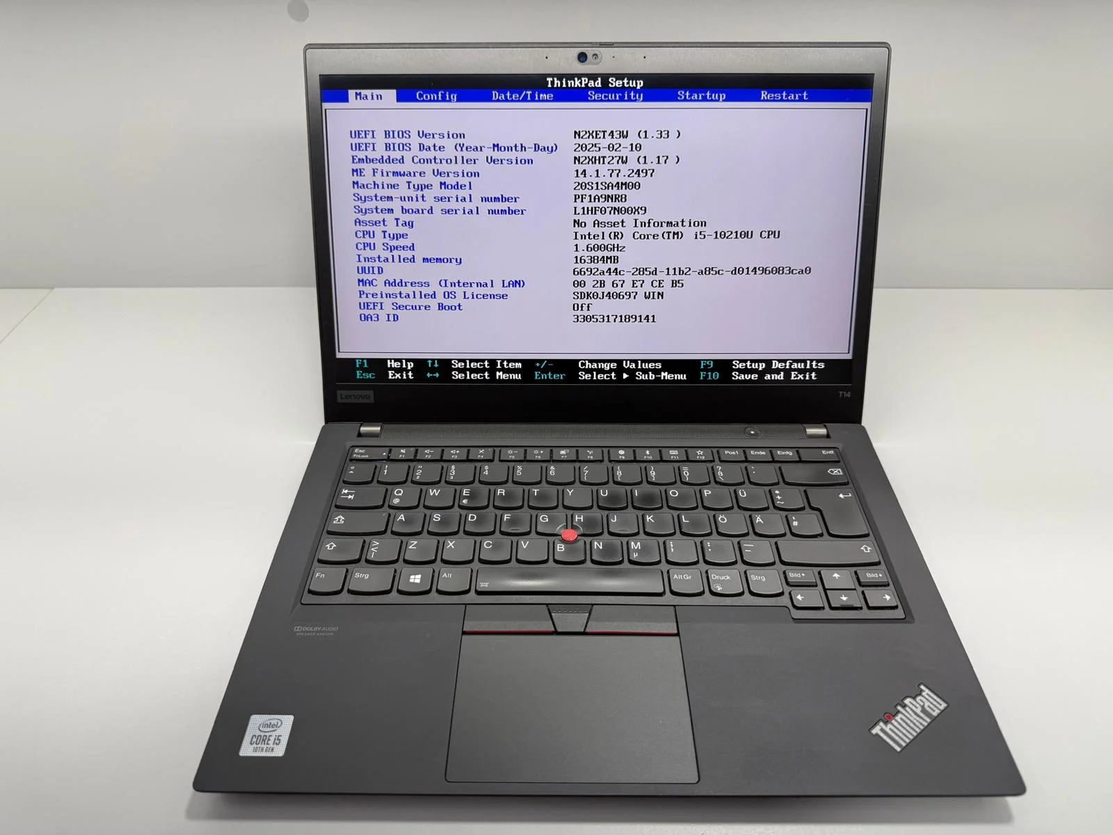 Laptop SH Lenovo Thinkpad T14 i5-10210U SSD 512gb NVME 16gb RAM