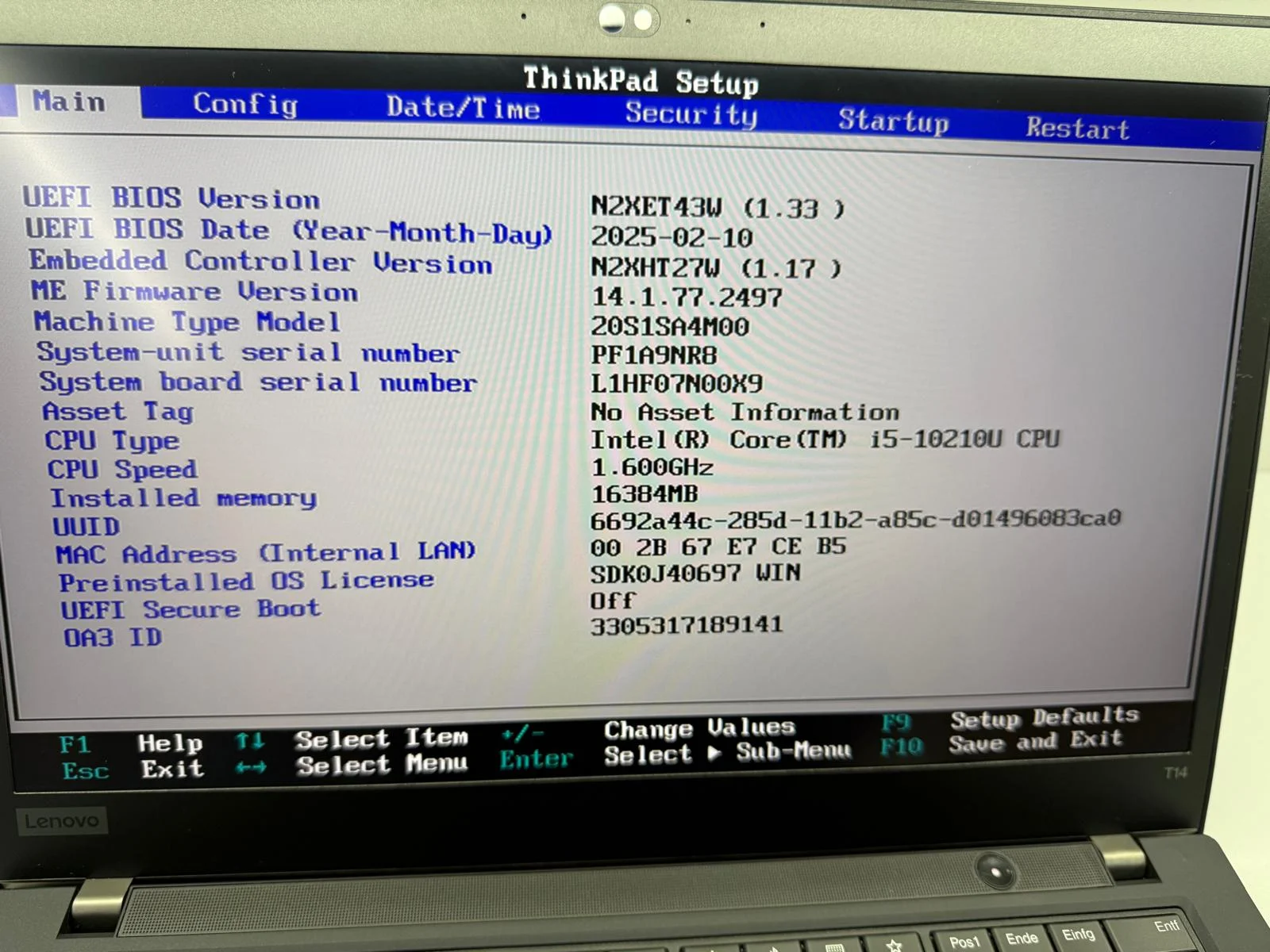 Laptop SH Lenovo Thinkpad T14 i5-10210U SSD 512gb NVME 16gb RAM - imagine 2