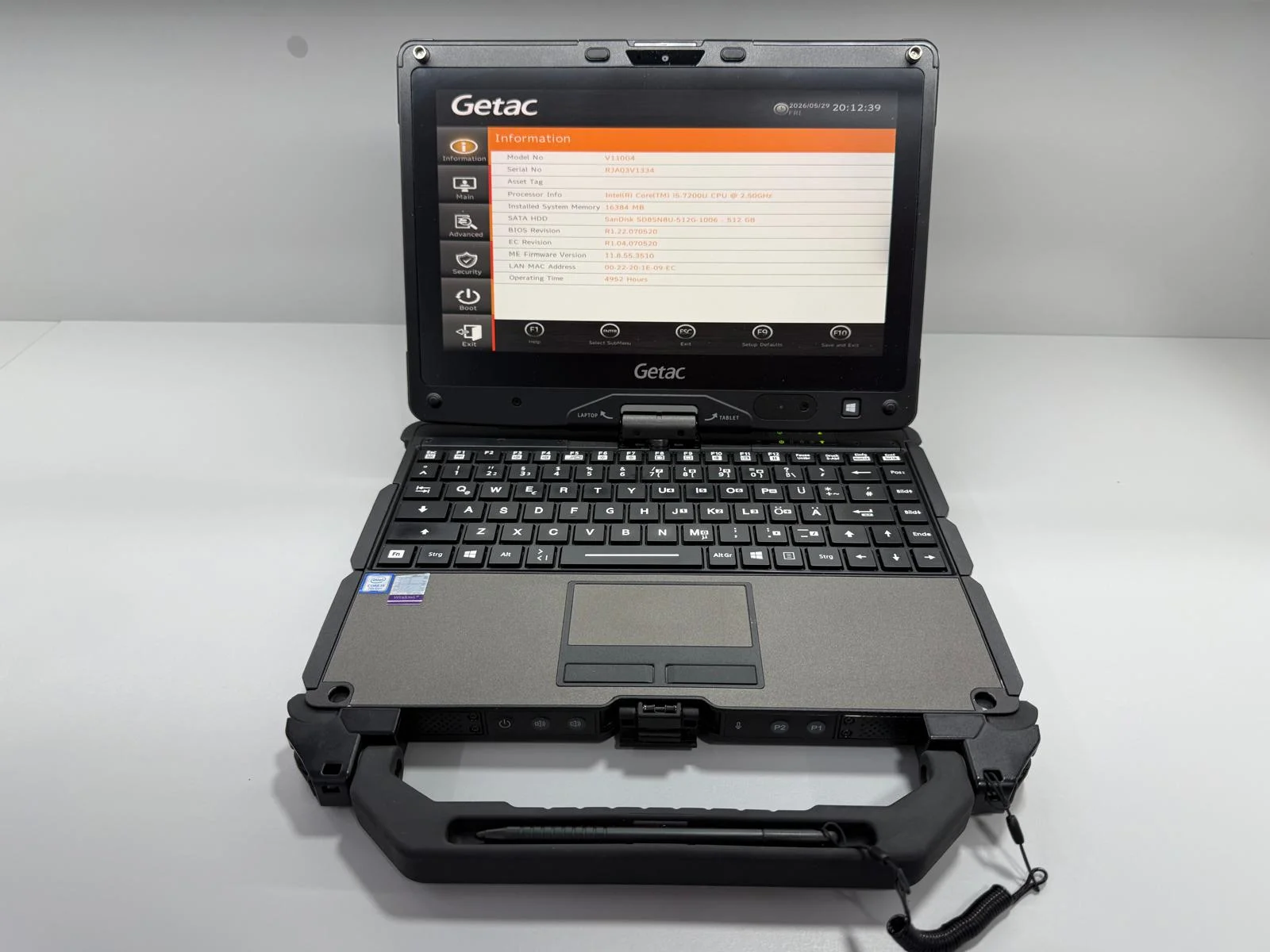 Laptop SH GETAC v110 g4 Fully Rugged i5-7200U SSD 512Gb 16GB Ram diagnoza auto touchscreen