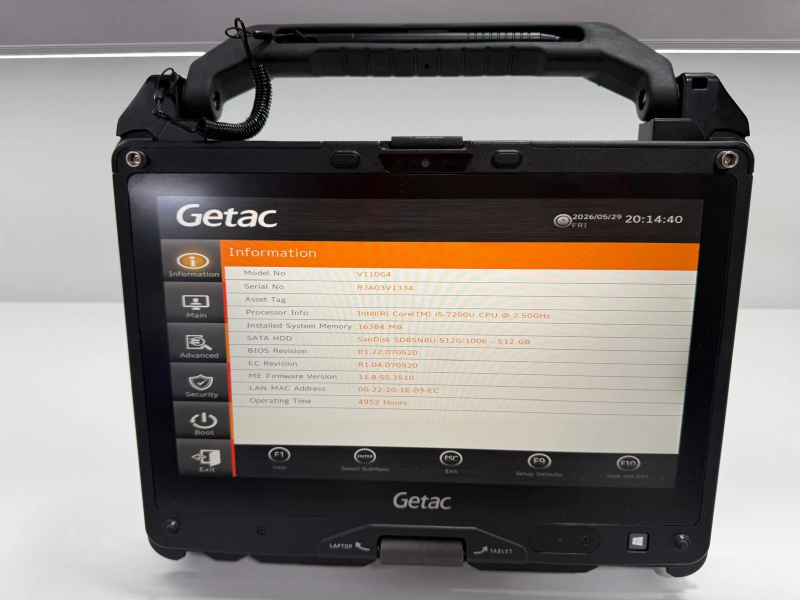 Laptop SH GETAC v110 g4 Fully Rugged i5-7200U SSD 512Gb 16GB Ram diagnoza auto touchscreen - imagine 6