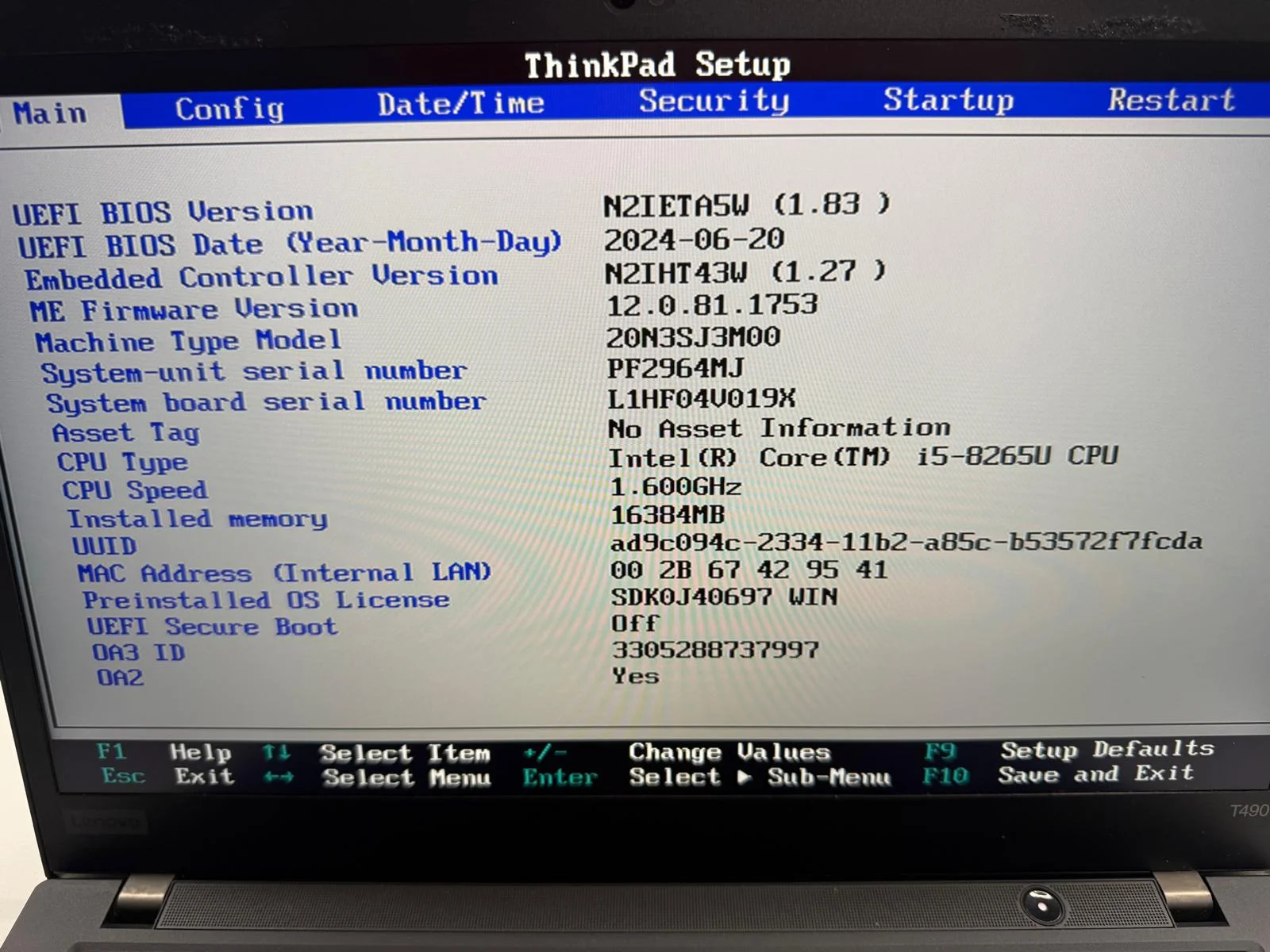 Laptop SH Piese/Incomplet Lenovo T490 YNC122 - imagine 3
