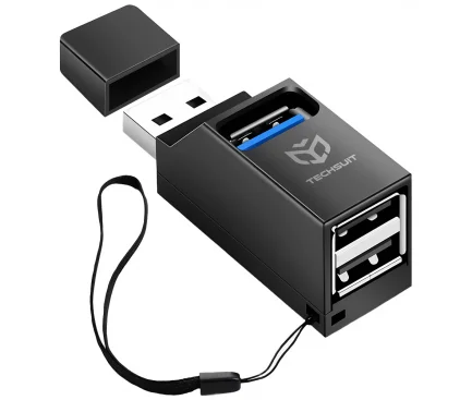 Hub USB Techsuit H11 EchoLink 3in1 Negru