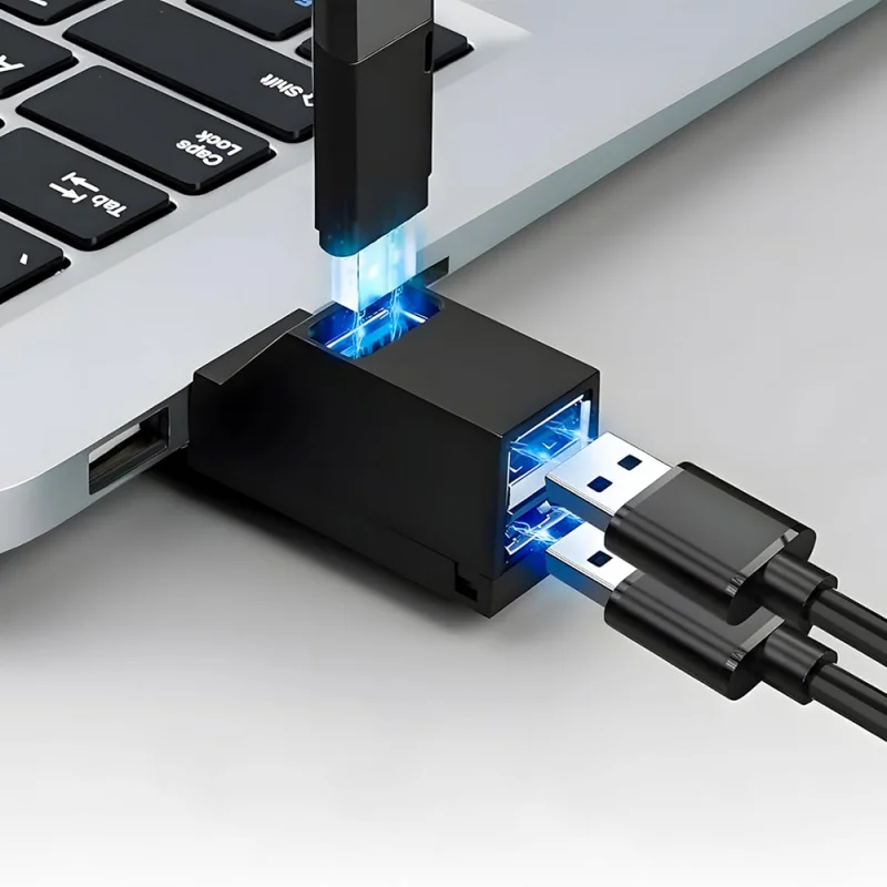 Hub USB Techsuit H11 EchoLink 3in1 Negru - imagine 3