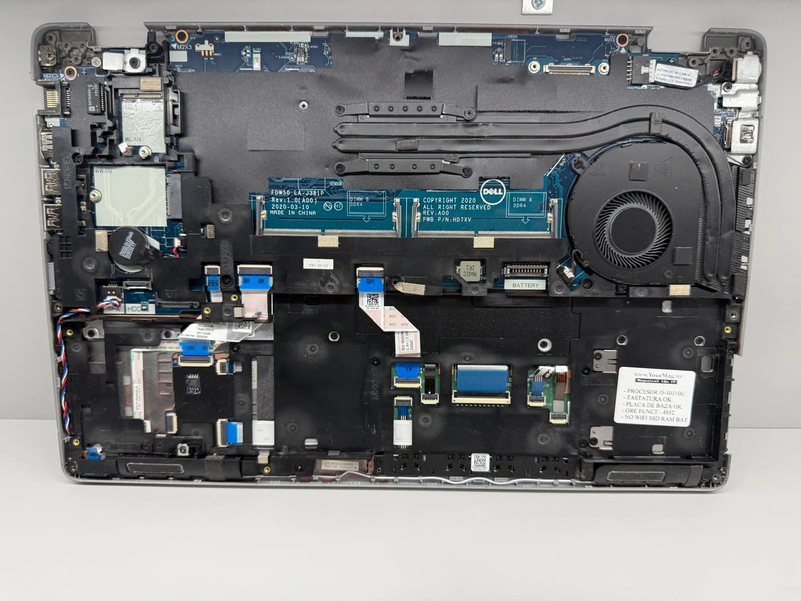 Placa de baza Dell Latitude 5510 i5-10310U cu palmrest - imagine 3