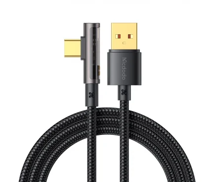 Cablu Date si Incarcare USB-A - USB-C McDodo CA-3380 Angled 100W 1.2m Negru