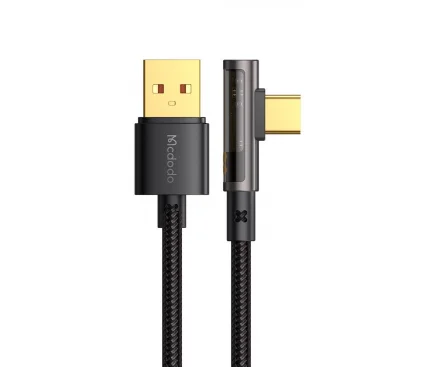 Cablu Date si Incarcare USB-A - USB-C McDodo CA-3380 Angled 100W 1.2m Negru - imagine 2
