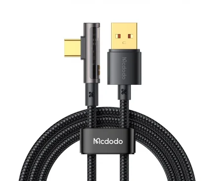 Cablu Date si Incarcare USB-A - USB-C McDodo CA-3380 Angled 100W 1.2m Negru - imagine 3