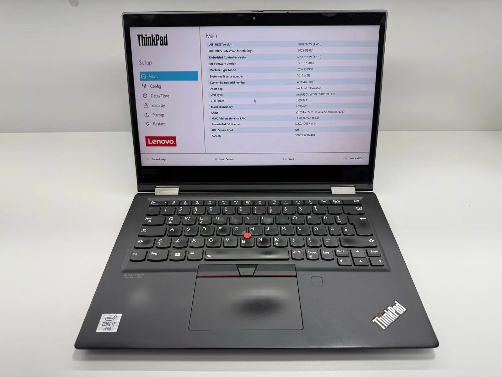 Laptop SH Thinkpad Lenovo X13 Yoga i7-10610U ram 16Gb ssd nvme 512Gb