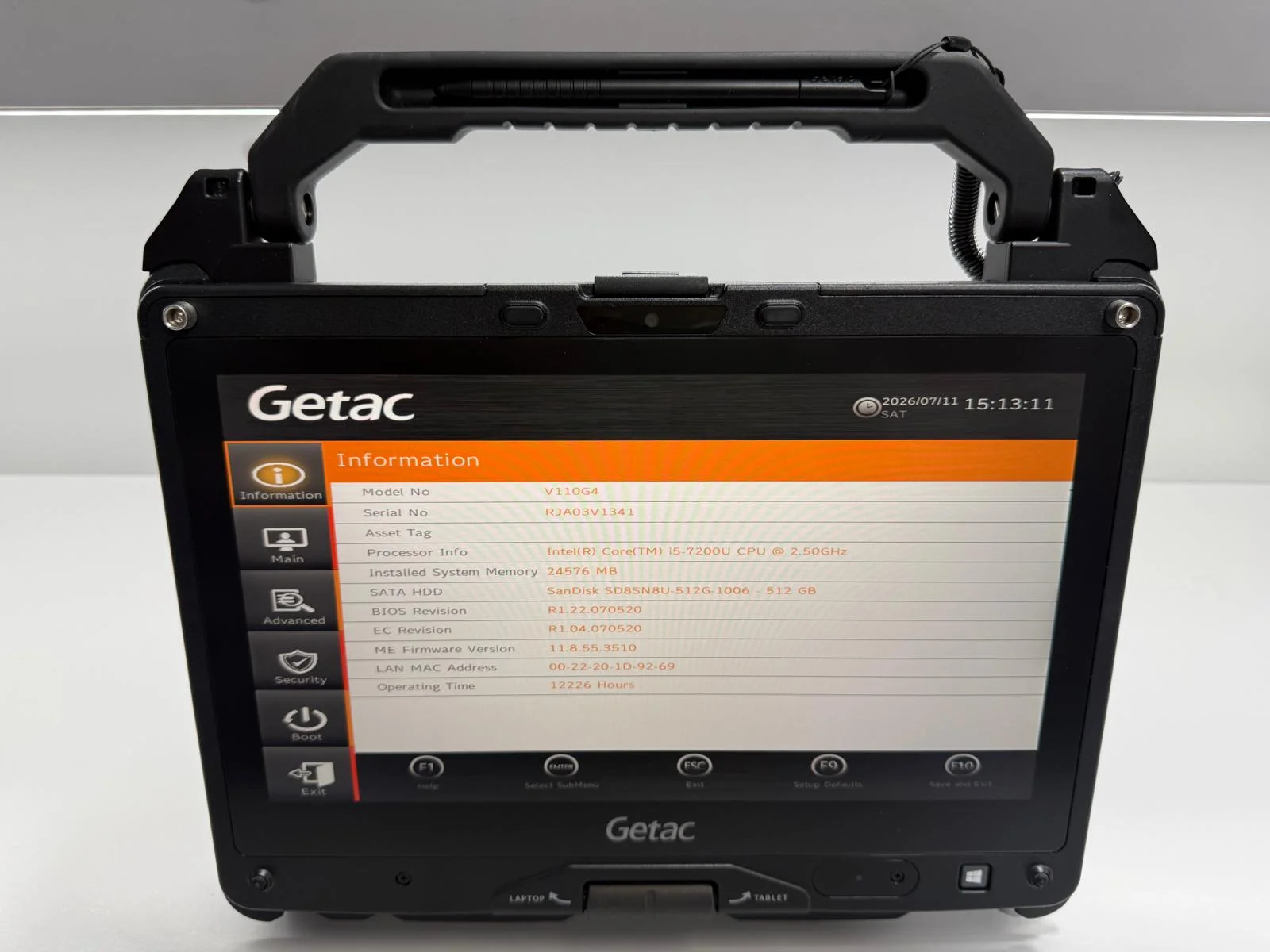 Laptop SH GETAC v110 g4 Fully Rugged i5-7200U SSD 512Gb 24GB Ram diagnoza auto touchscreen - imagine 6