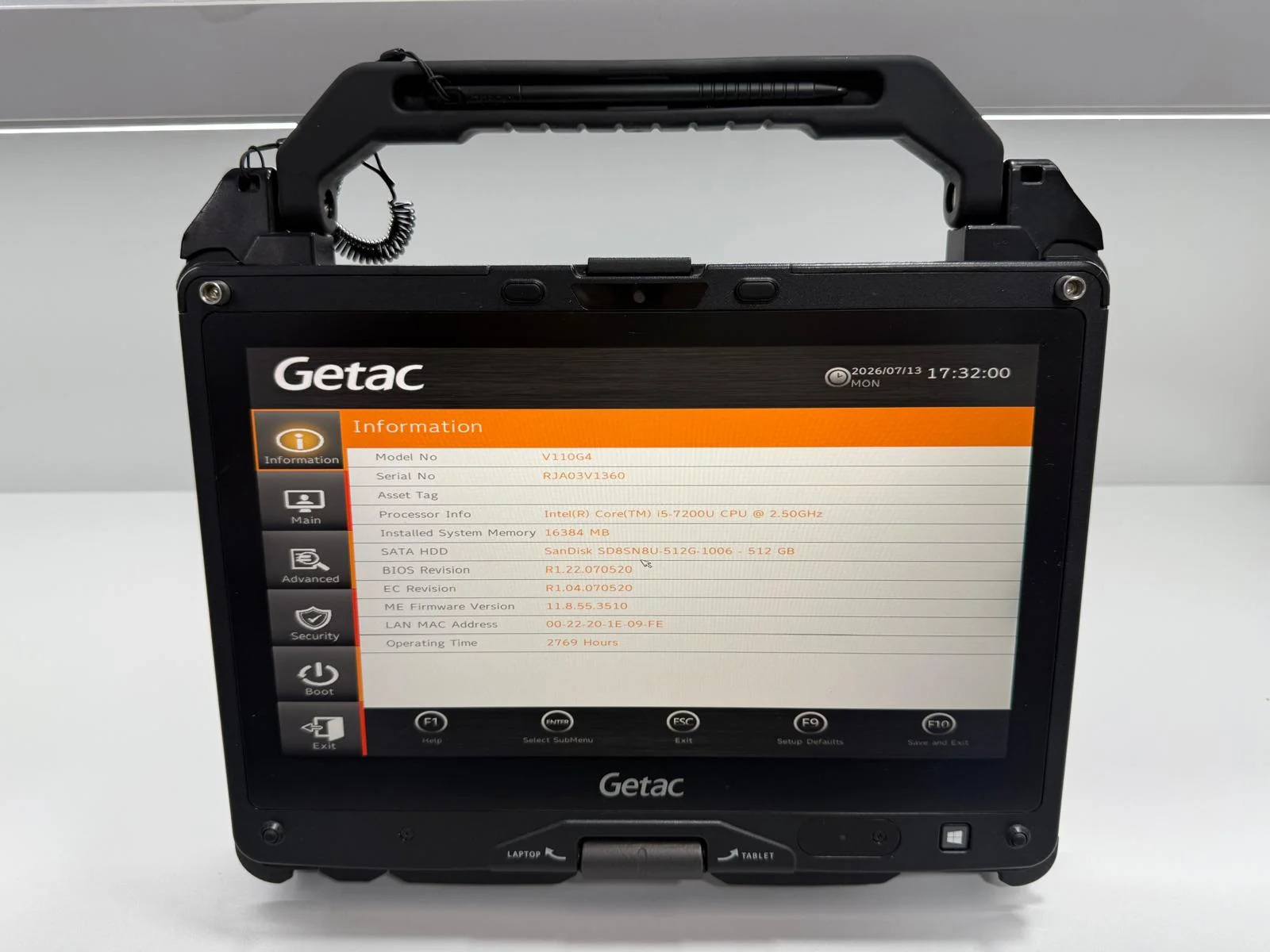Laptop SH GETAC v110 g4 Fully Rugged i5-7200U SSD 512Gb 16GB Ram diagnoza auto touch - imagine 2