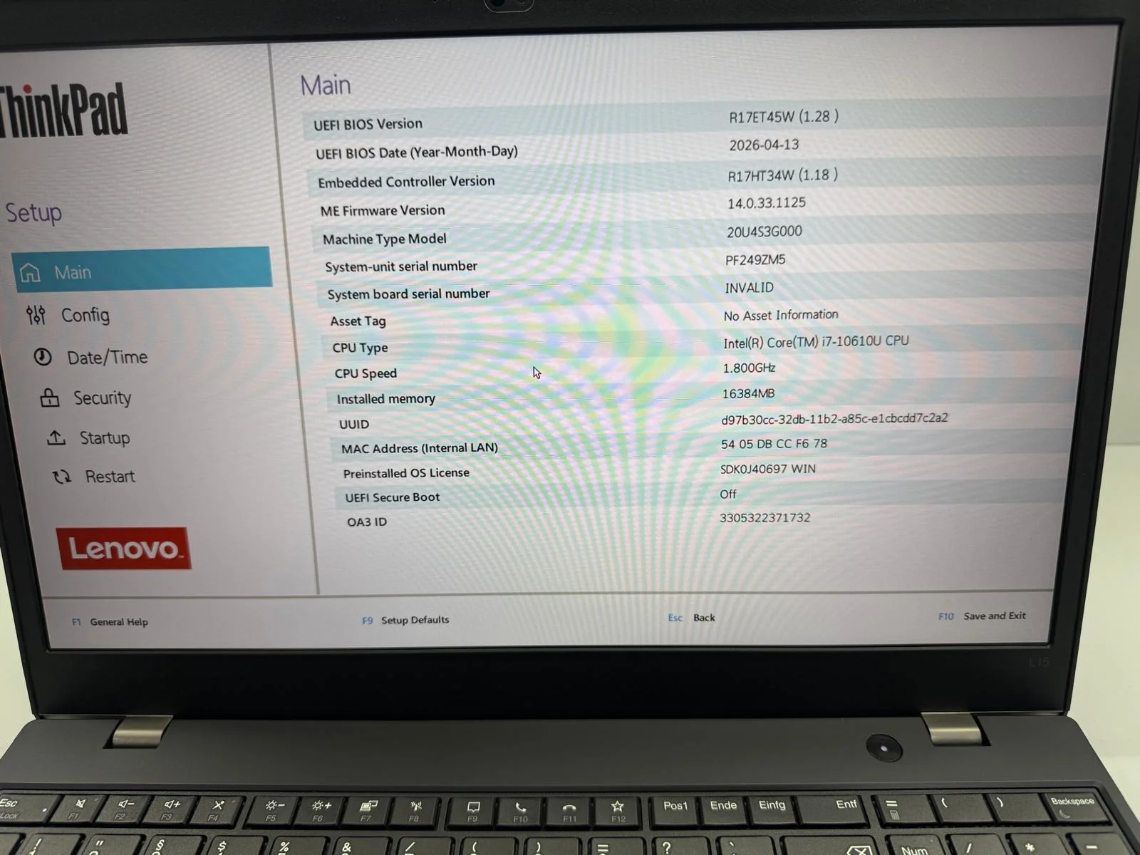 Laptop SH Thinkpad Lenovo L15 i7-10510U SSD 512GB RAM 16GB - imagine 2