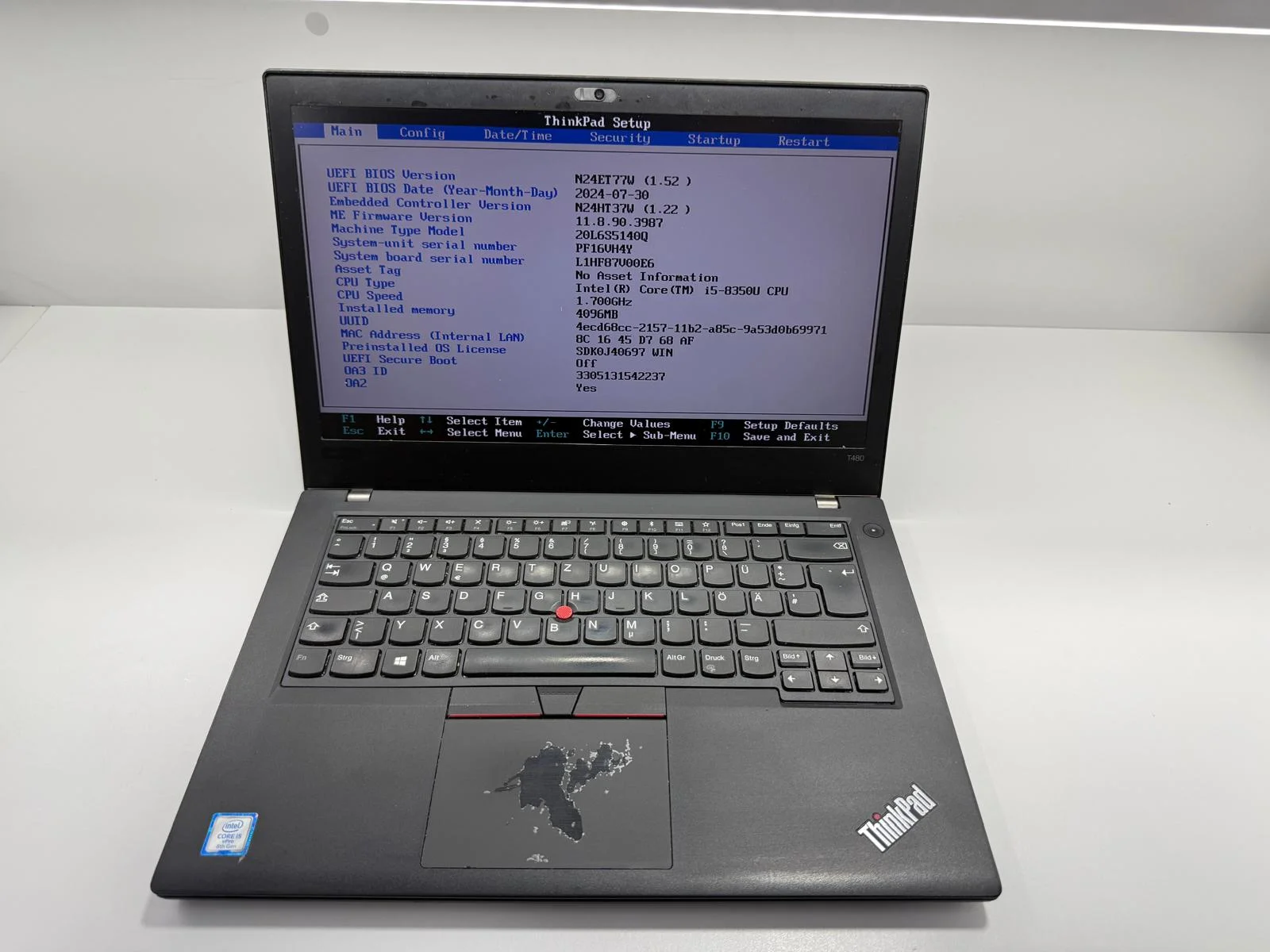 Laptop SH Lenovo Thinkpad T480 incomplet/piese