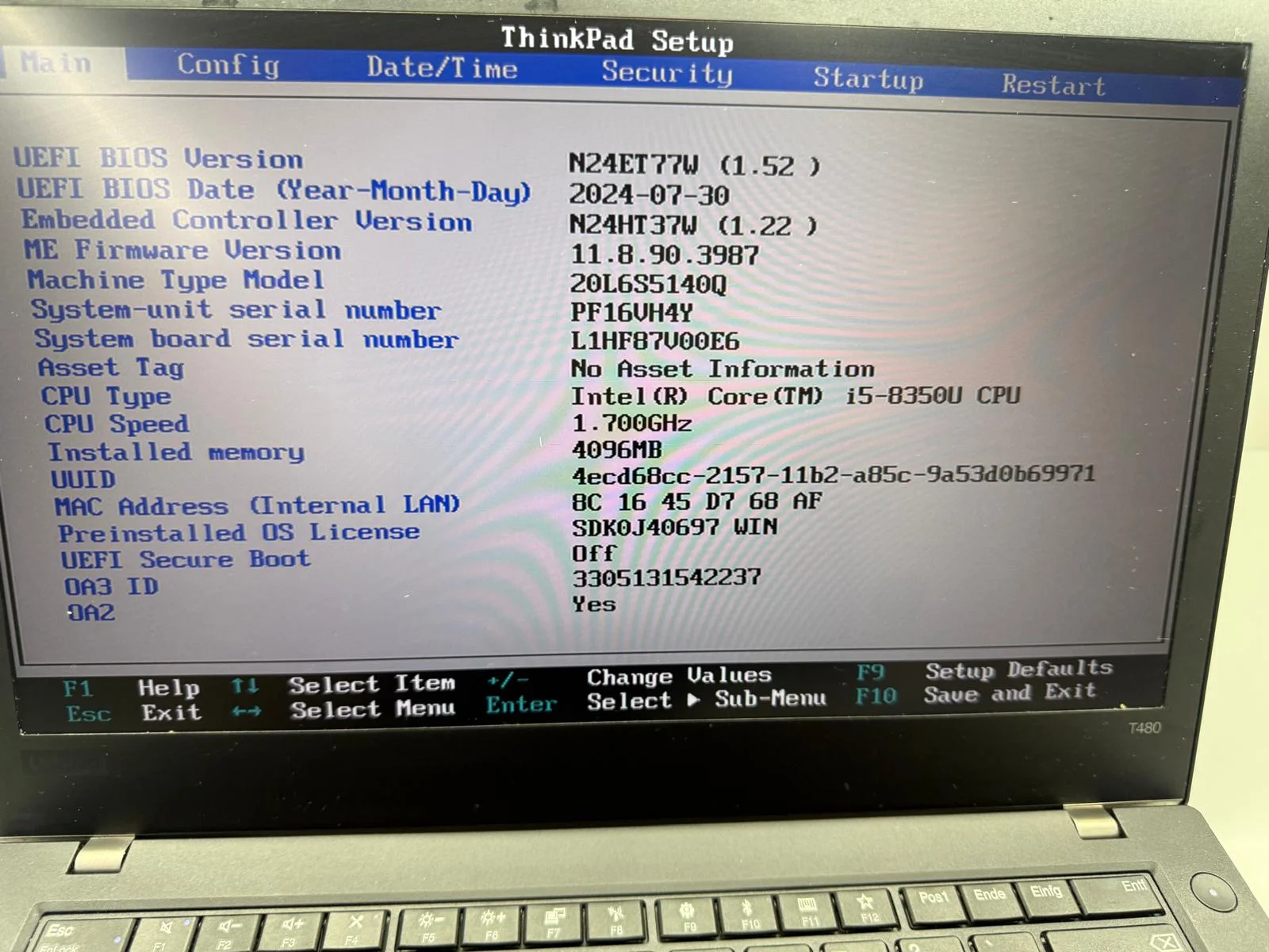 Laptop SH Lenovo Thinkpad T480 incomplet/piese - imagine 2