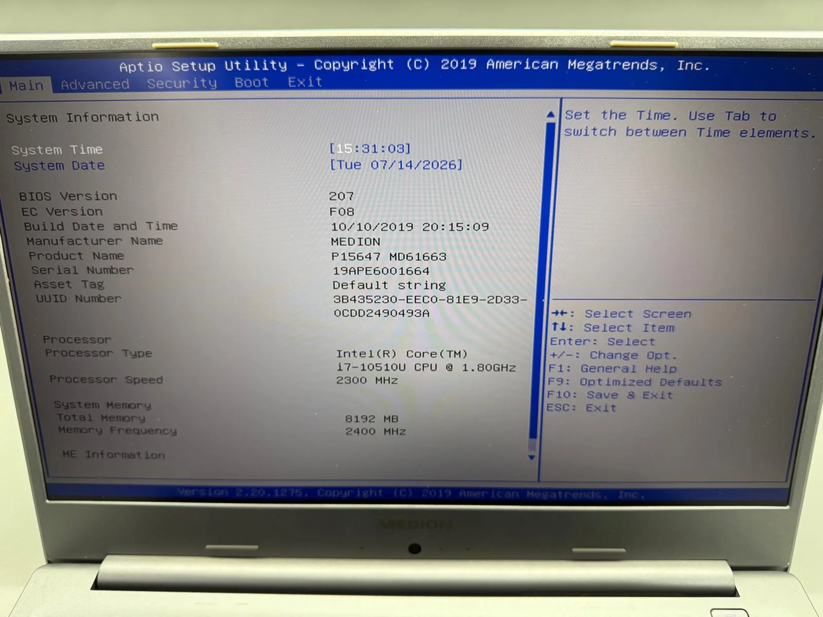 Laptop SH Medion P15647 i7-10510U 8gb ram incomplet/piese - imagine 2
