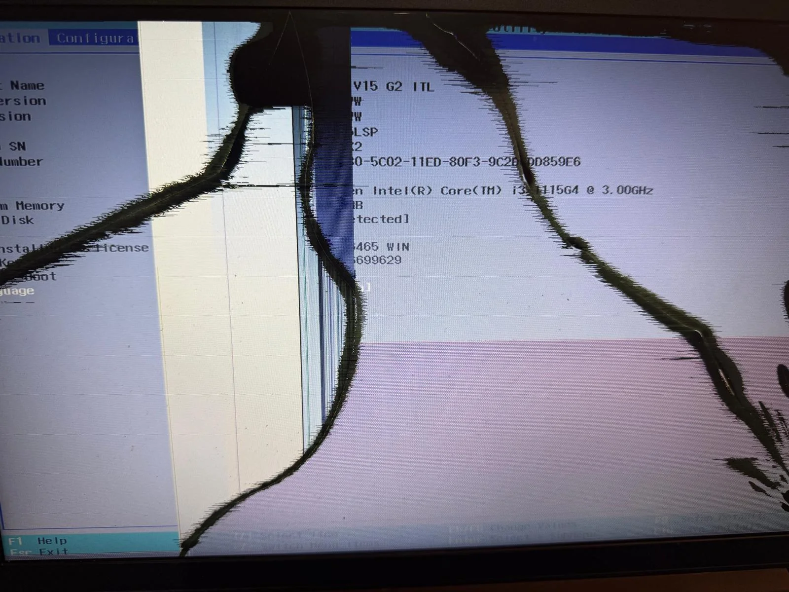 Laptop SH Lenovo V15 G2 ITL 4gb ram onboard incomplet/piese - imagine 3