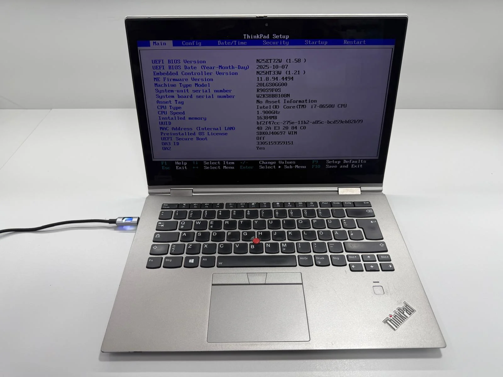 Laptop SH Lenovo Thinkpad X1 YOGA gen 3 i7-8650U incomplet/piese YNC139