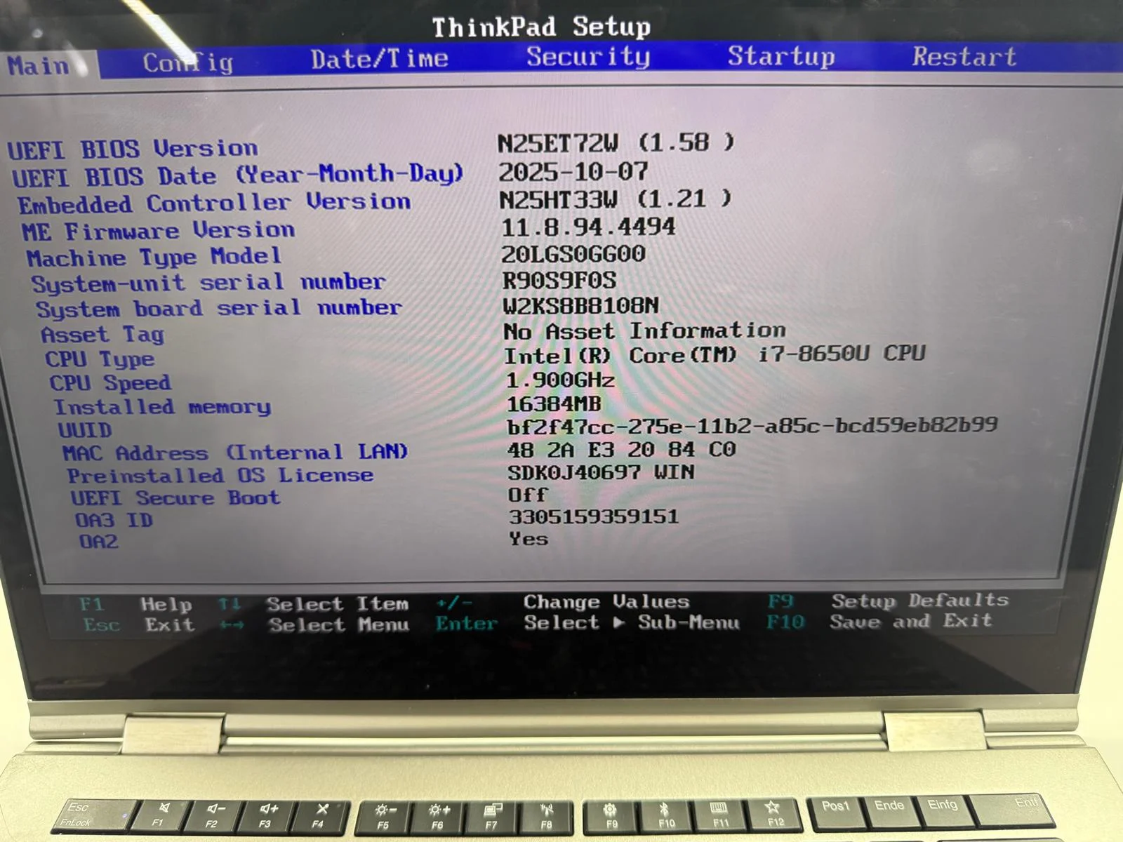 Laptop SH Lenovo Thinkpad X1 YOGA gen 3 i7-8650U incomplet/piese YNC139 - imagine 2