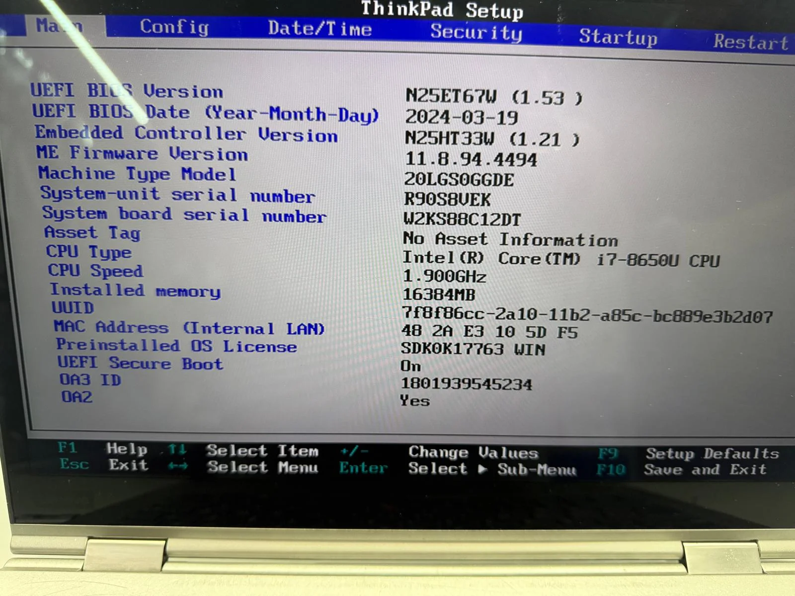 Laptop SH Lenovo Thinkpad X1 YOGA gen 3 i7-8650U incomplet/piese YNC140 - imagine 3