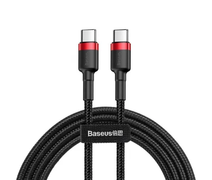 Cablu Date si Incarcare USB-C - USB-C Baseus Cafule 60W 1m Rosu CATKLF-G91