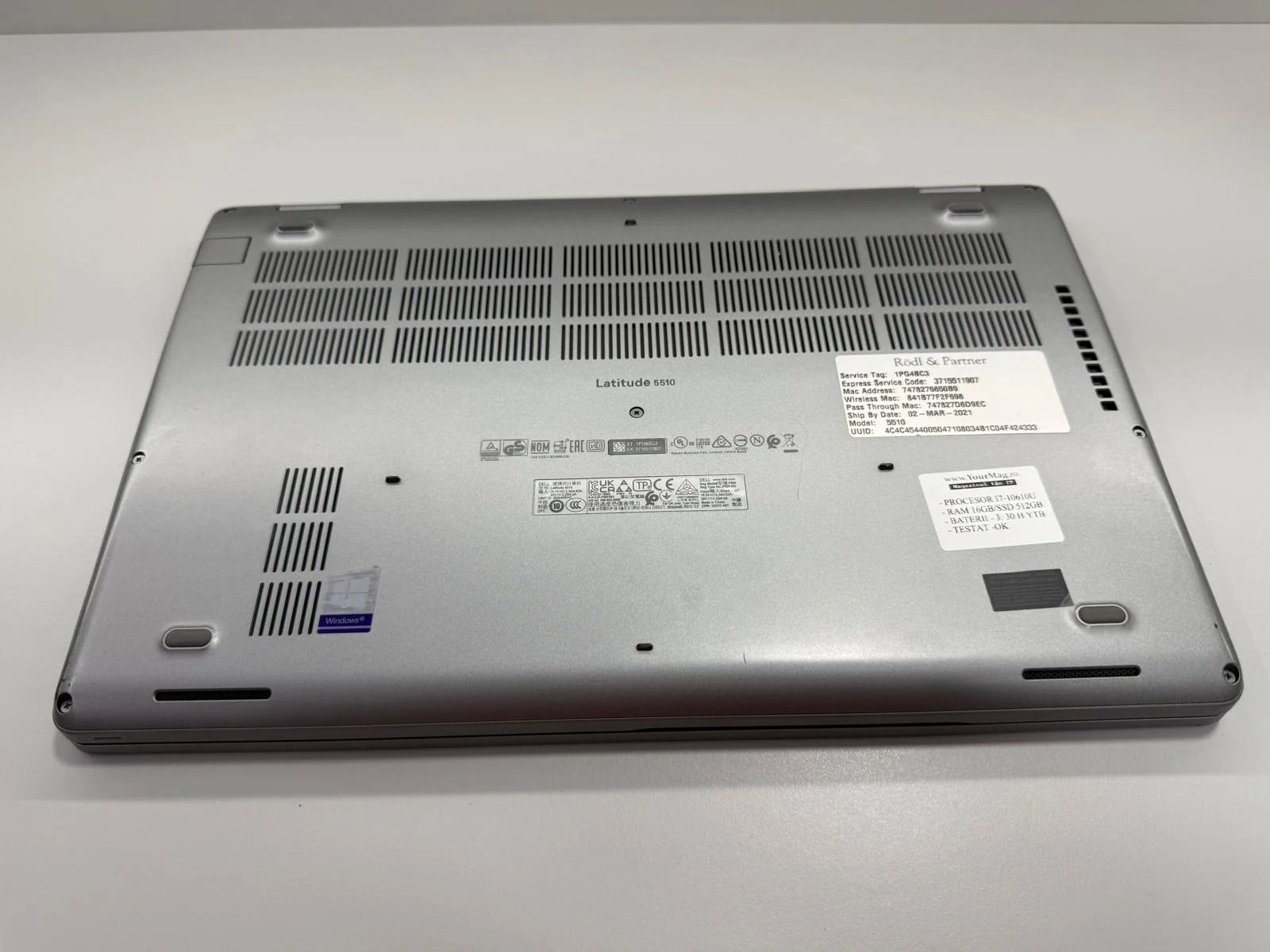 Laptop SH Dell Latitude 5510 i7-10610U 16gb RAM 512gb SSD 15.6 display touchscreen - imagine 10