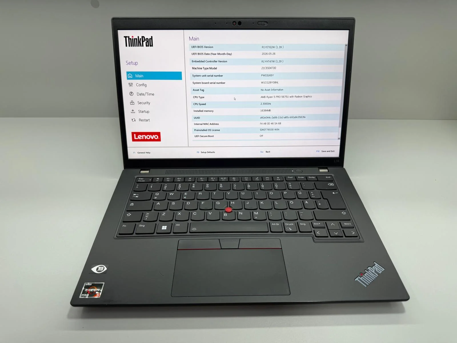Laptop SH Lenovo L14 gen4 Amd Ryzen 5 PRO 5675U 16gb RAM 512gb SSD