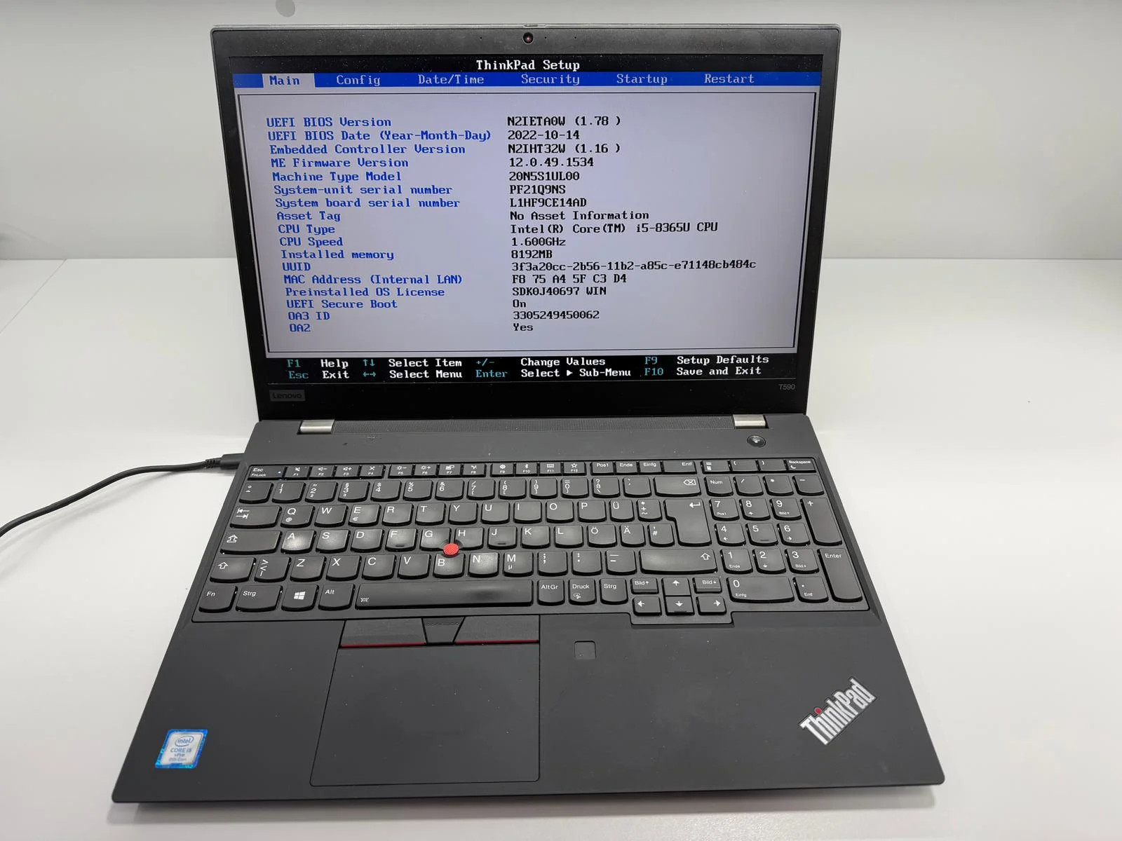 Laptop SH Lenovo T590 incomplet/piese