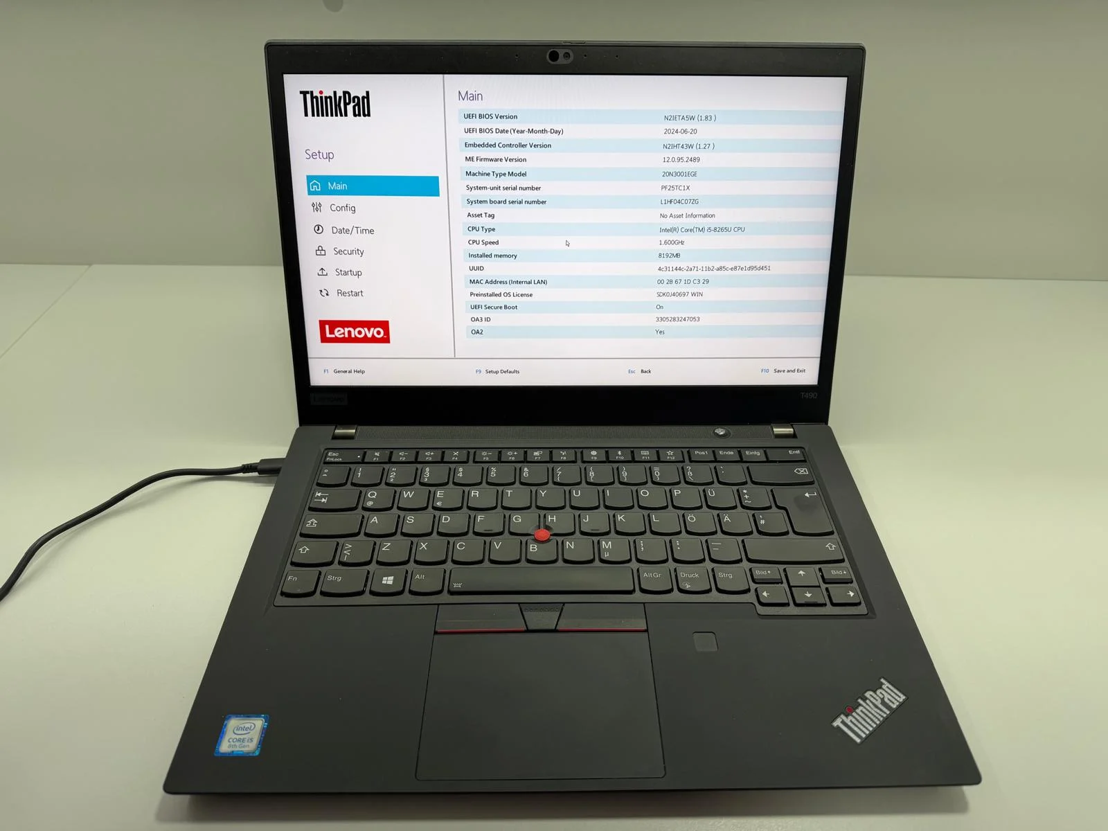 Laptop SH Lenovo T490 incomplet/piese YDZ113