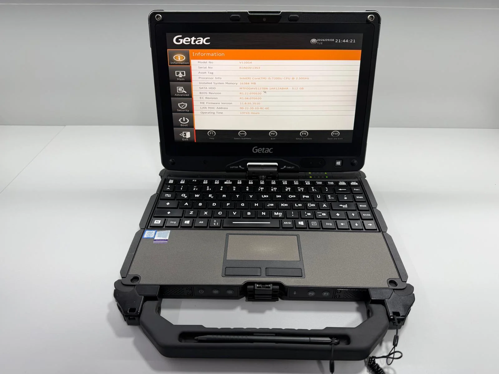 Laptop SH GETAC v110 g4 Fully Rugged i5-7200U SSD 512Gb 16GB Ram diagnoza auto touchscreen