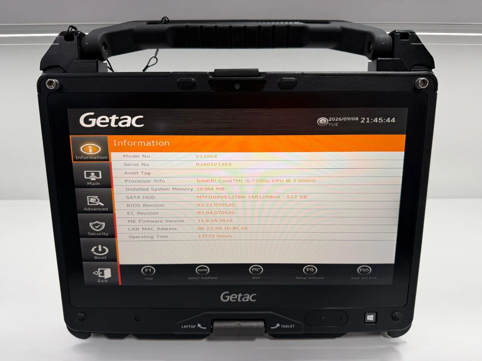 Laptop SH GETAC v110 g4 Fully Rugged i5-7200U SSD 512Gb 16GB Ram diagnoza auto touchscreen - imagine 2