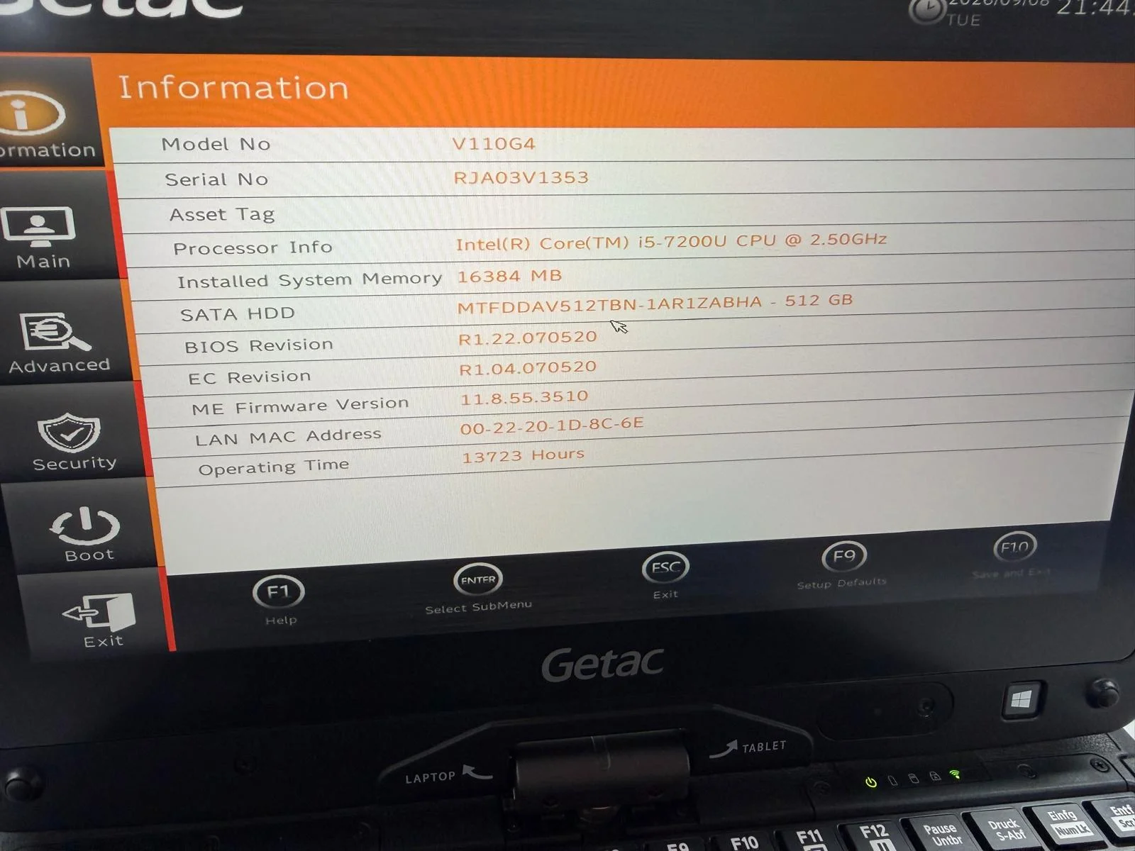 Laptop SH GETAC v110 g4 Fully Rugged i5-7200U SSD 512Gb 16GB Ram diagnoza auto touchscreen - imagine 3