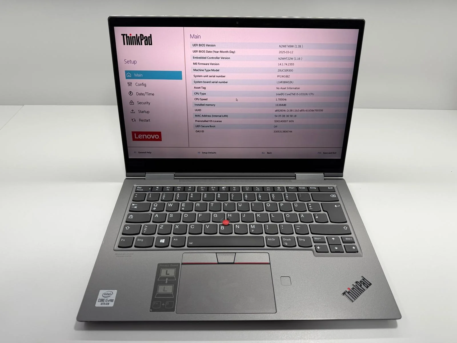 Laptop SH Lenovo Yoga gen 5 i5-10310U SSD 512gb 16gb RAM Touchscreen Pen