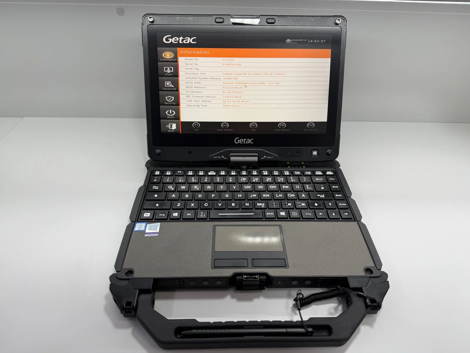 Laptop SH GETAC v110 g4 Fully Rugged i5-7200U SSD Diagnoza Auto